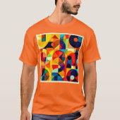 バウハウスカラージオメトリデザイン Tシャツ (正面)