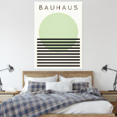 バウハウスグリーンサン キャンバスプリント (インサイチュ (寝室))