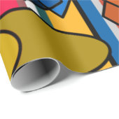 バウハウスシェイプとライン ラッピングペーパー (ロールコーナー)