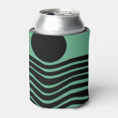 バウハウスシーフオムグリーン抽象芸術 缶クーラー (缶正面)