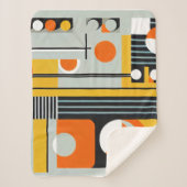 バウハウスジオメトリックデザイン01最適 シェルパブランケット (正面)