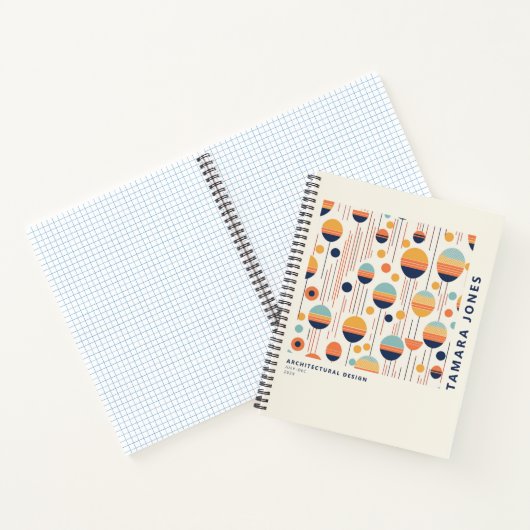 バウハウスジオメトリック抽象芸術パターン#1 ID1068 ノートブック (内部)