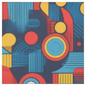 バウハウスジオメトリック抽象芸術パターン#4 ID1068 ファブリック (クローズアップ)