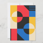 バウハウスジオメトリパターン 招待状 (裏面)