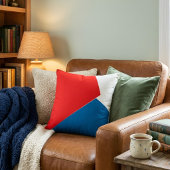 バウハウススタイルの赤白青モダンアート クッション