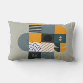 バウハウススタイルグレイ、タウペ、ブラック ランバークッション (裏面)