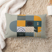 バウハウススタイルグレイ、タウペ、ブラック ランバークッション (ブランケット)