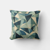 バウハウススタイルジオメトリックサージアンドブルーランバー クッション (正面)