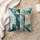 バウハウススタイルジオメトリックサージアンドブルーランバー クッション (ブランケット)