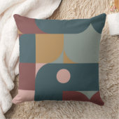 バウハウススタイルブラウン、ティール(緑がかった色)、タン クッション (ブランケット)