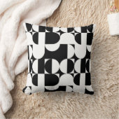 バウハウススタイルブラックアンドホワイトジオメトリックレトロ クッション (ブランケット)