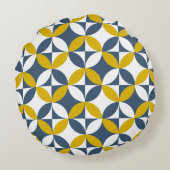 バウハウススタイルミッドセンチュリージオメトリックサークル ラウンドクッション (裏面)