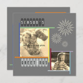 バウハウススタイルレトロモダンアートクリスマス シーズンカード (正面/裏面)