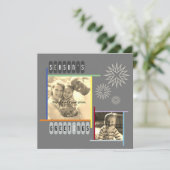 バウハウススタイルレトロモダンアートクリスマス シーズンカード (スタンド正面)