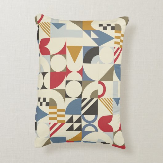 バウハウススタイル幾何形状デザイン アクセントクッション (裏面(縦))