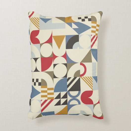 バウハウススタイル幾何形状デザイン アクセントクッション (正面(垂直))