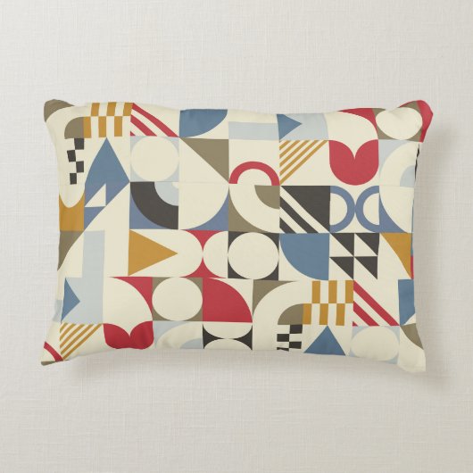 バウハウススタイル幾何形状デザイン アクセントクッション (裏面)