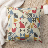 バウハウススタイル幾何形状デザイン クッション (ブランケット)