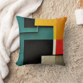 バウハウススタイル 図解入りの、写真付きの クッション (ブランケット)