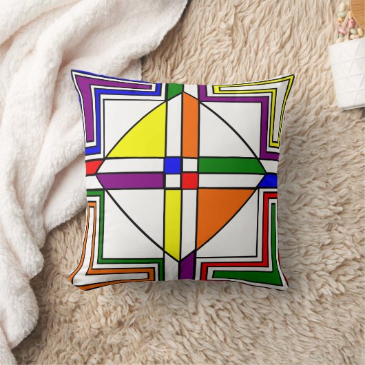 バウハウスステンドグラス クッション (ブランケット)
