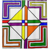 バウハウスステンドグラス シャワーカーテン (正面)