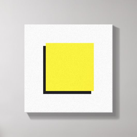 バウハウスデザイン幾何学的アートイエロースクエア キャンバスプリント (正面)