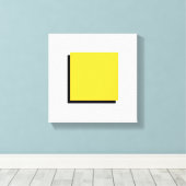 バウハウスデザイン幾何学的アートイエロースクエア キャンバスプリント (インサイチュ (ウッドフロア))