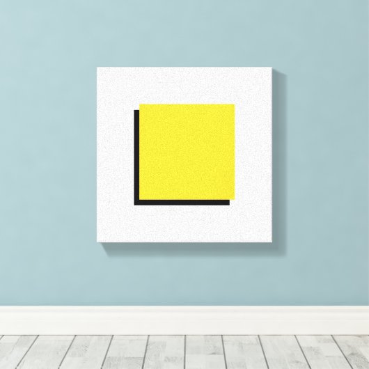 バウハウスデザイン幾何学的アートイエロースクエア キャンバスプリント (インサイチュ (ウッドフロア))