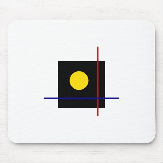 バウハウスデザイン幾何学的アートブラックコンポジションズ マウスパッド (正面)