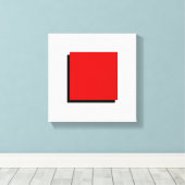 バウハウスデザイン幾何学的アートレッドスクエア キャンバスプリント (インサイチュ (ウッドフロア))