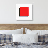 バウハウスデザイン幾何学的アートレッドスクエア キャンバスプリント (インサイチュ (寝室))