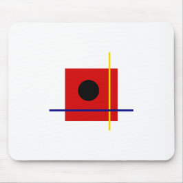 バウハウスデザイン幾何学的アートレッド組成 マウスパッド