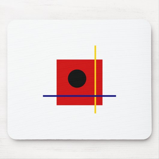 バウハウスデザイン幾何学的アートレッド組成 マウスパッド (正面)