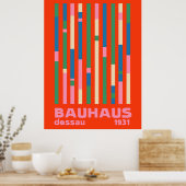 バウハウスデッソー1931モダニストカラフル抽象芸術 ポスター (キッチン)