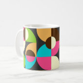 バウハウスネオンタイル模様 コーヒーマグカップ (正面左)