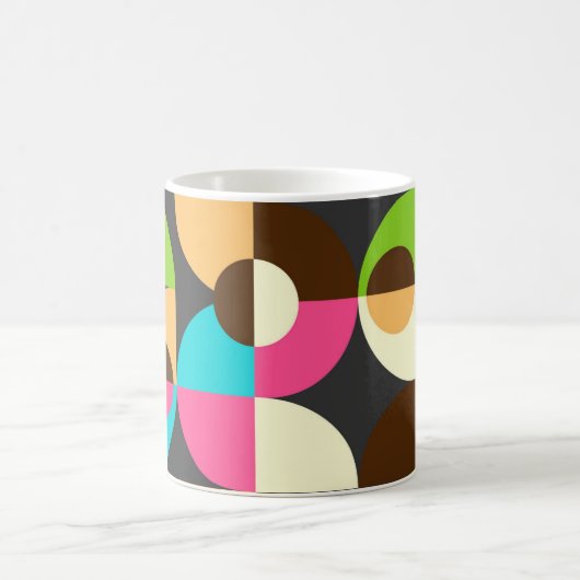 バウハウスネオンタイル模様 コーヒーマグカップ (中央)