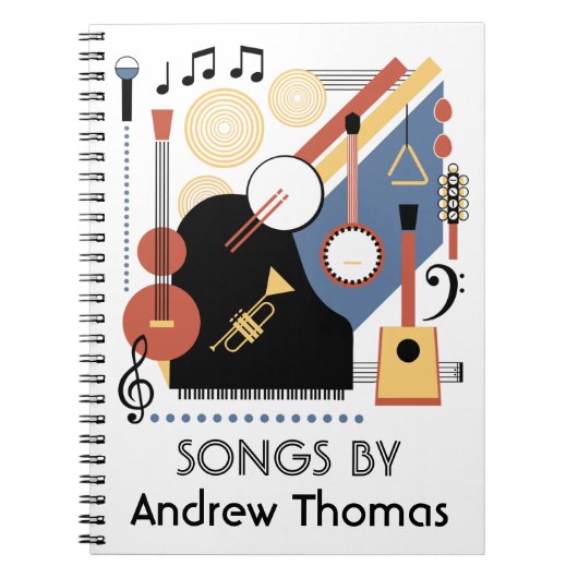 バウハウスバンドパーソナライズされたソングブック ノートブック (正面)