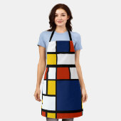 バウハウスパターン抽象芸術幾何絵を描アートのmo エプロン (着用した状態)