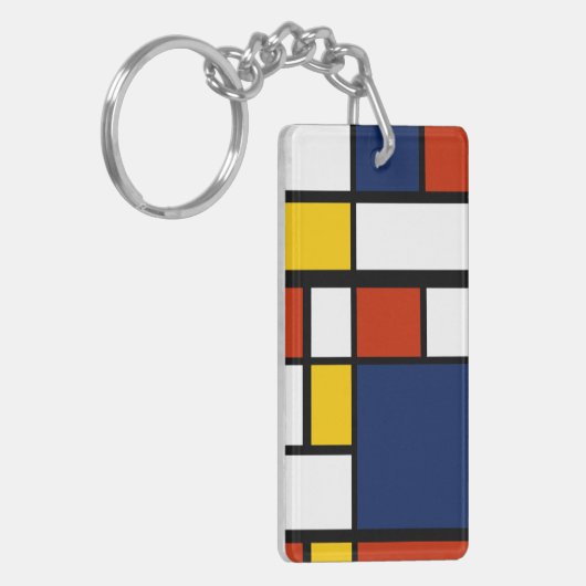 バウハウスパターン抽象芸術幾何絵を描アートのmo キーホルダー (正面左)