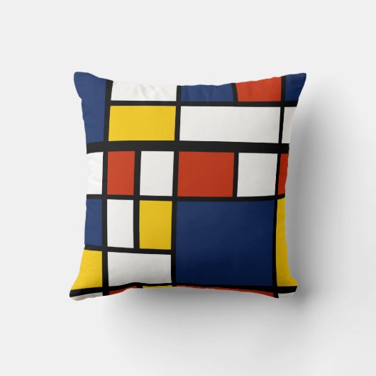 バウハウスパターン抽象芸術幾何絵を描アートのmo クッション (裏面)