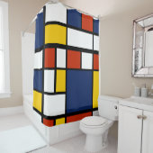 バウハウスパターン抽象芸術幾何絵を描アートのmo シャワーカーテン (インサイチュ)
