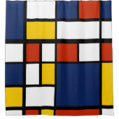 バウハウスパターン抽象芸術幾何絵を描アートのmo シャワーカーテン (正面)