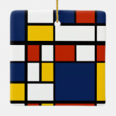 バウハウスパターン抽象芸術幾何絵を描アートのmo セラミックオーナメント (裏面)