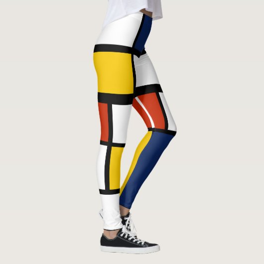 バウハウスパターン抽象芸術幾何絵を描アートのmo レギンス (右)