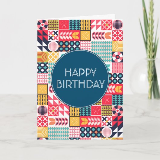 バウハウスフローラ幾何学折り曲げ招待状 招待状 (正面)