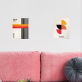 バウハウスポスター展示ポスターセットオレンジレッド (リビング)