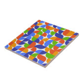 バウハウスミッドセンチュリーパターンブルー、オレンジ、グリーン タイル (側面)