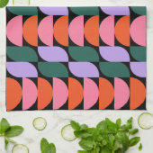 バウハウスミッドセンチュリー幾何モダンMCMレトロ キッチンタオル (折り畳み)