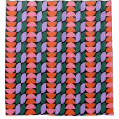 バウハウスミッドセンチュリー幾何モダンMCMレトロ シャワーカーテン (正面)