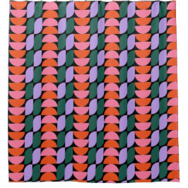 バウハウスミッドセンチュリー幾何モダンMCMレトロ シャワーカーテン